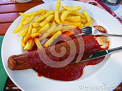 Famous Berliner Currywurst Stock Photo