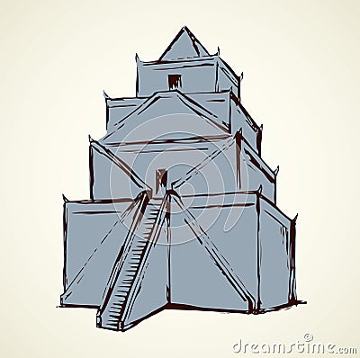 Tower of Babel. Vector drawing Vector Illustration