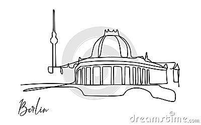 Famous Bode Museum building in Berlin Germany Vector Illustration