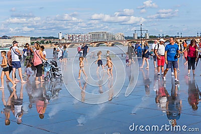 Famous Bordeaux water mirror Editorial Stock Photo