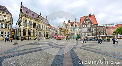 Famous Bremen Market Square in the Hanseatic City Bremen, Germany Editorial Stock Photo