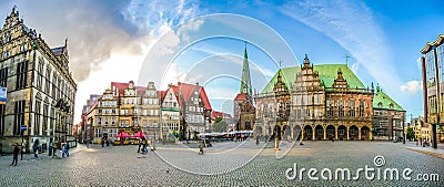 Famous Bremen Market Square in the Hanseatic City Bremen, Germany Editorial Stock Photo