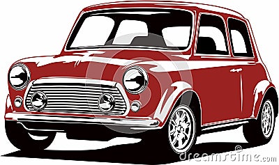 Classic vintage retro legendary British car Mini Morris Stock Photo