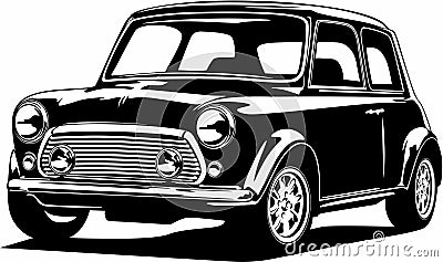 Classic vintage retro legendary British car Mini Morris Stock Photo