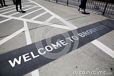 The famous Brooklyn Bridge Stock Photo