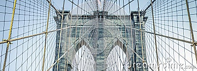 On the famous Brooklyn Bridge Stock Photo