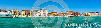 Famous Canal Grande with colorful houses in Venice, Italy Stock Photo