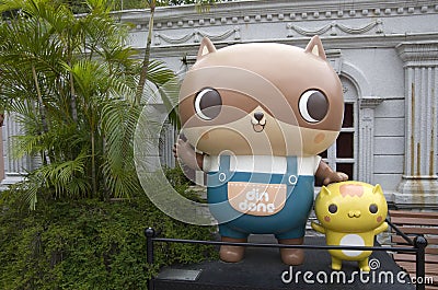 Hong Kong cartoon characters in Kowloon Park Editorial Stock Photo