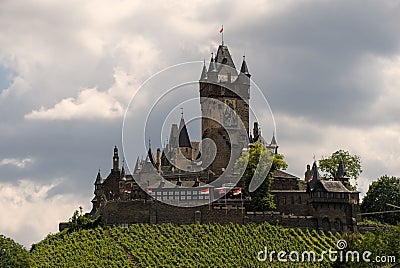 Famous Castle Reichsburg against the cloudy sky Editorial Stock Photo