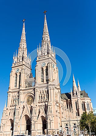 The famous cathedral of Lujan Stock Photo