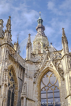 Famous cathedral at the old market in Breda, Holland, Europe Stock Photo