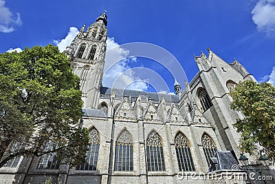 Famous cathedral at the old market in Breda, Netherlands Stock Photo