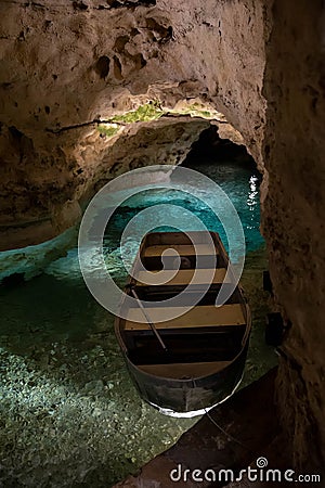 Cave lake in Tapolca city, Hungary Stock Photo