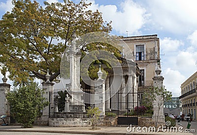 The famous Ceiba Tree on Plaza de Armas in old Havana, people bypass to circle the tree in hopes of execution their wishes Stock Photo