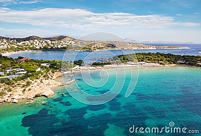 The famous celebrity beach Astir at Vouliagmeni district in south Athens, Greece Stock Photo