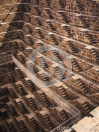 The Famous Chand Baori Stepwell in Abhaneri, Rajasthan, India Stock Photo