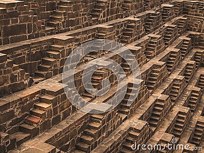 The Famous Chand Baori Stepwell in Abhaneri, Rajasthan, India Stock Photo