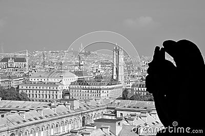 Famous chimere of Notre-Dame Editorial Stock Photo