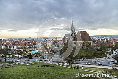 Famous christkindl market in Erfurt, Germany Editorial Stock Photo