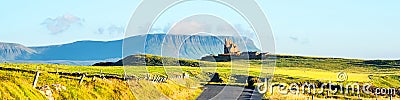 Famous Classiebawn Castle with Belbulbin mountain at the background in Sligo, Ireland Stock Photo