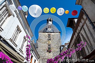 The famous clock tower landmark in Amboise city, Loire Valley Stock Photo