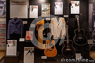 Famous country music singers memorabilia on display at the country music hall of fame Editorial Stock Photo