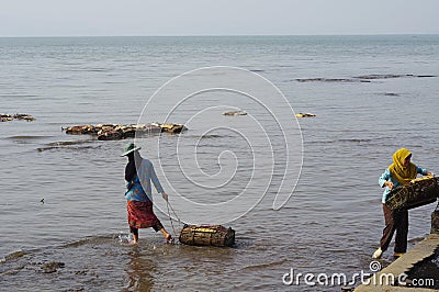 Kep famous crab market Editorial Stock Photo