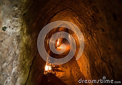 Famous Cu Chi tunnels. Vietnam Stock Photo