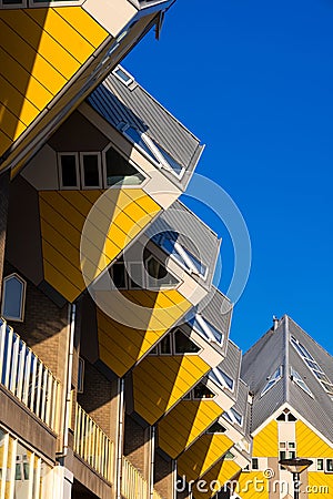 Famous Cube houses in Rotterdam, South Holland, Netherlands , Designed and architect by Piet Blom Editorial Stock Photo