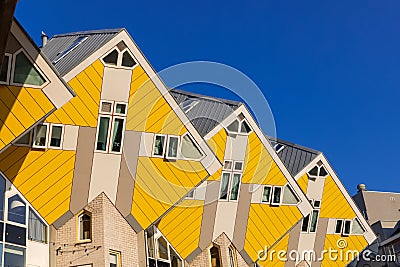 Famous Cube houses in Rotterdam, South Holland, Netherlands , Designed and architect by Piet Blom Editorial Stock Photo