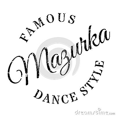 Famous dance style, Mazurka stamp Stock Photo
