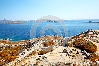 famous in delos greece historycal acropolis ruin site Stock Photo