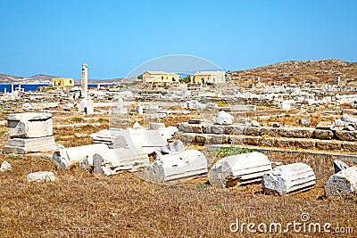 famous in delos greece historycal and site Stock Photo