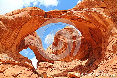 Famous Double Arch in Moab Utah Stock Photo