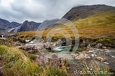 Turquoise Fairy Pools in Isle of Skye,Scotland Stock Photo