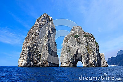 Faraglioni rocks off the island of Capri, Italy Stock Photo