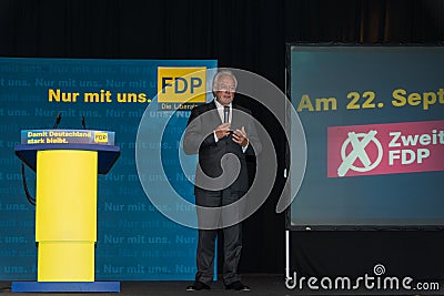 The famous FDP politician and parliamentary candidate Wolfgang Kubicki Editorial Stock Photo
