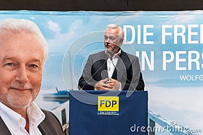 The famous FDP politician and parliamentary candidate Wolfgang Kubicki Editorial Stock Photo