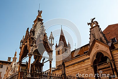 Famous Funerary Monument of Scaliger Tombs Stock Photo
