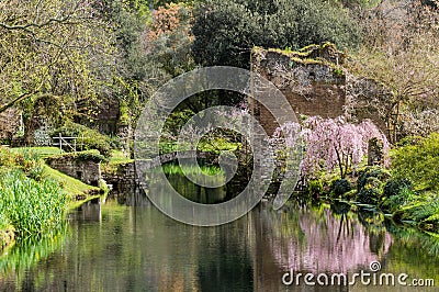 The famous Garden of Ninfa in the spring Stock Photo