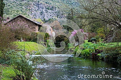 The famous Garden of Ninfa in the spring Stock Photo