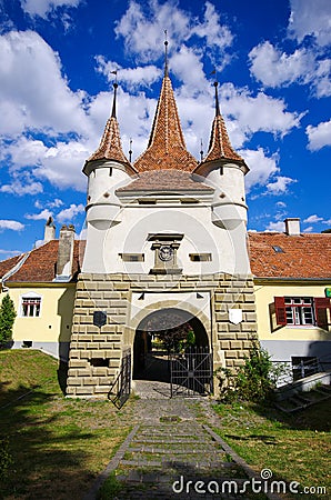 Famous gate in Brasov town, Romania Stock Photo