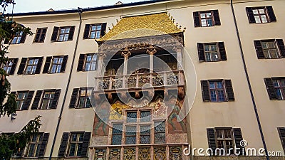 Famous golden roof Goldenes Dachl in Innsbruck Austria - architecture background Editorial Stock Photo