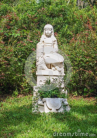 Famous Gracie Monument at Bonaventure Cemetery near Savannah, Georgia Editorial Stock Photo