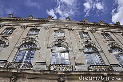 Grand Hotel Historic Building details from Place Stanislas Square in Nancy City of France Stock Photo