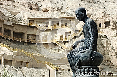 Famous grottoes in xinjiang Stock Photo