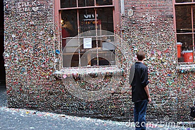Famous gumwall in Pike Place Editorial Stock Photo