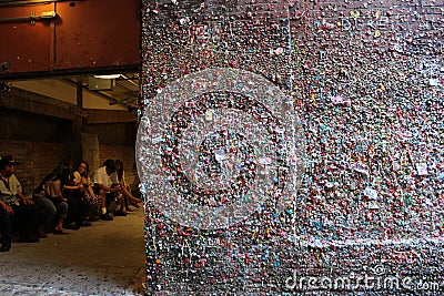 Famous gumwall in Pike Place Stock Photo