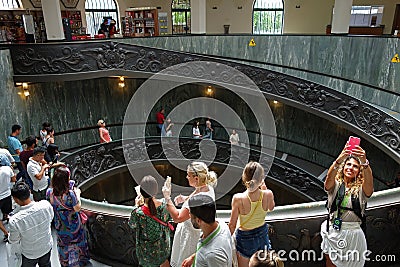 Famous helicoidal staircase at Vatican Museum Editorial Stock Photo