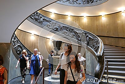 Famous helicoidal staircase at Vatican Museum Editorial Stock Photo
